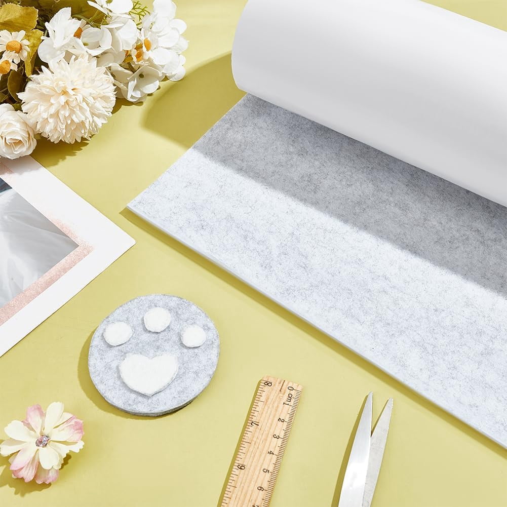 118x11.8 inch Light Gray Self Adhesive Felt Roll Large Felt Fabric Shelf Liner for DIY handcrafting