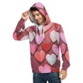 thumbnail image 6 of Pink Colored Painted Heart Men’s Hoodies Sweatshirt with Full Zip Pockets Fleece Jackets, 6 of 8