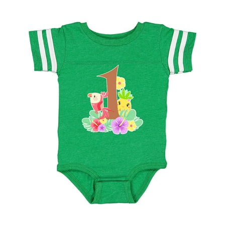 

Inktastic Tropical first birthday party parrot pineapple Gift Baby Boy or Baby Girl Bodysuit