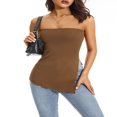 thumbnail image 4 of Femmes Sexy Bustier Tube Top Été Sans Manches Fendue Bandeau Y2k Slim Fit Réservoir Bustier Top, 4 of 6