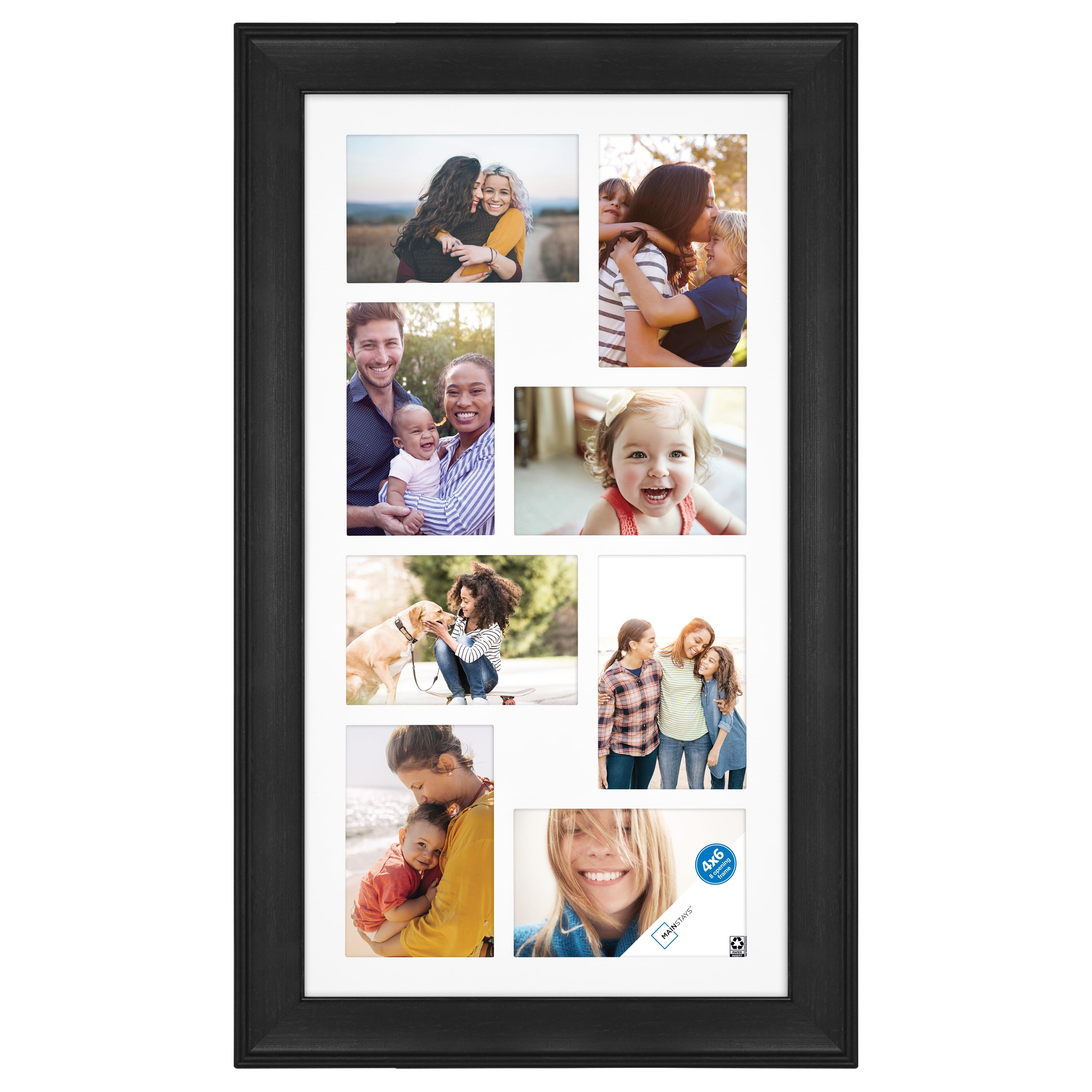 A Plus Wood Picture Frame with Real Glass Black 5x7” Frame for 4x6” Photo 6 Pack 
