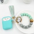 thumbnail image 5 of Koujaon Compatible Con Airpods Funda Protectora De Silicona Suave Con Pulsera Llavero Compatible Con Apple Airpods 2Da 1Ra Generación Estuche De Carga (Verde Menta), 5 of 5