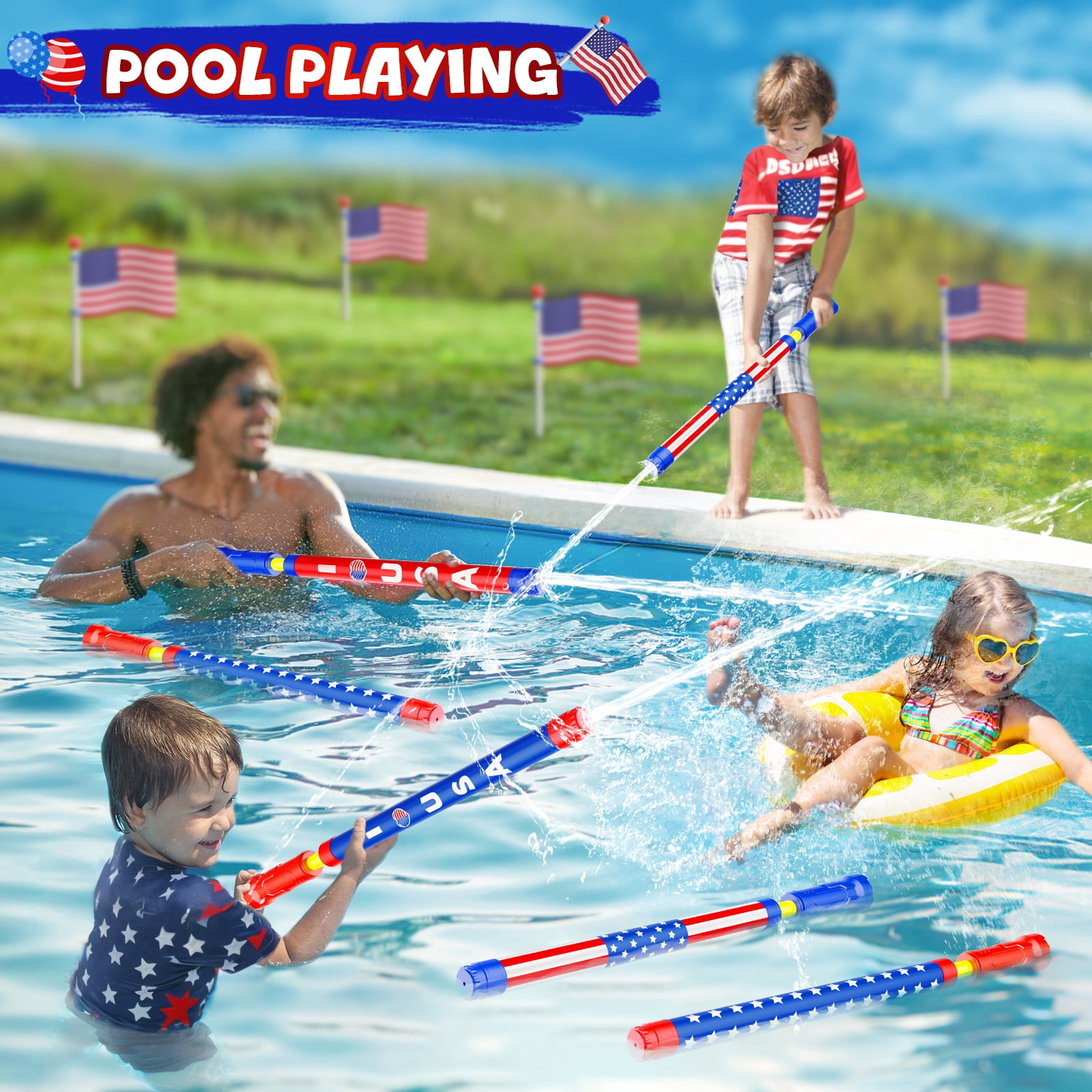 Water Toys - 2026 New  Water Soaker Toy Squirt Water Soaker, Outdoor Water Spray Sprinkler, Swimming Beach Garden Game Toys for Boys and Girls (6 PCS)