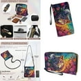 thumbnail image 4 of ZUXONGSY Wolf Rose Galaxy Print Crossbody Bags for Women Multi Zipper Pockets PU Leather Purses with Wallet Set 2pcs Shoulder Tote Bag with Adjustable Strap for Beach Travel Vacation, 4 of 5