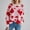 Red, variant on Women's Fashion Sweater, Loose Fit Comfort Wear Long Sleeve Knitted Round Neck Heart Printed Casual Pullover Tops Red M
