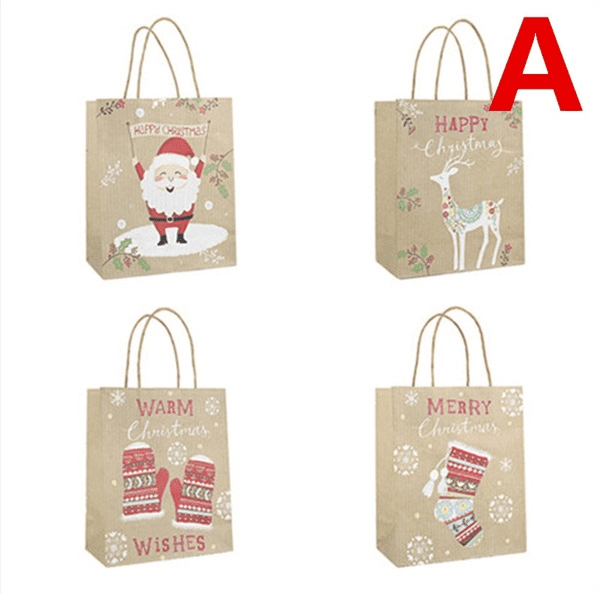 Christmas Kraft Gift Bags Candy Bags Large// Small Xmas Present Wrapping Bag*12x
