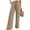 B_ Khaki, variant on Nhthy Women's Summer Drawstring Waist Pants High Waist Pleated Wide Leg Casual Trousers Green L