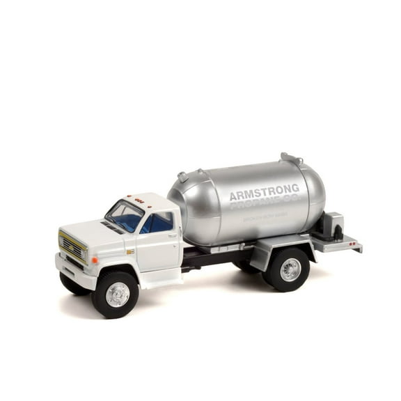 1982 Chevy C-60 Propane Truck "Armstrong Propane Co.", White and Silver - Greenlight 45140B/48 - 1/64 scale Diecast Replica