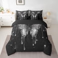 thumbnail image 2 of Homewish Glitter Grey Butterfly Bedding Comforter Set 7pcs for Teens, Valentines Day King Bedding Sets, Modern Fashion Sequin Print Reversible Bed Sheets, Lightweight Room Decor, 2 of 7