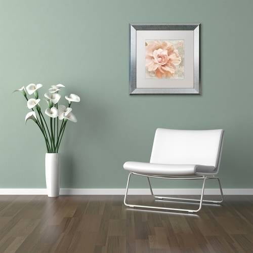 Trademark Fine Art "Petals Impasto I" Canvas Art by Color Bakery White Matte, Silver Frame
