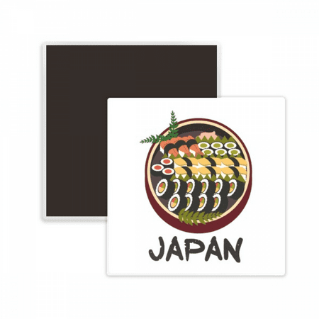 

Traditional Japanese Tasty Sushi Square Ceracs Fridge Magnet Keepsake Memento