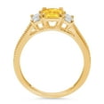 thumbnail image 2 of 1.88 ct Emerald Cut Natural Citrine 3 Stone 14K Yellow Gold Womens Engagement Ring, 2 of 5