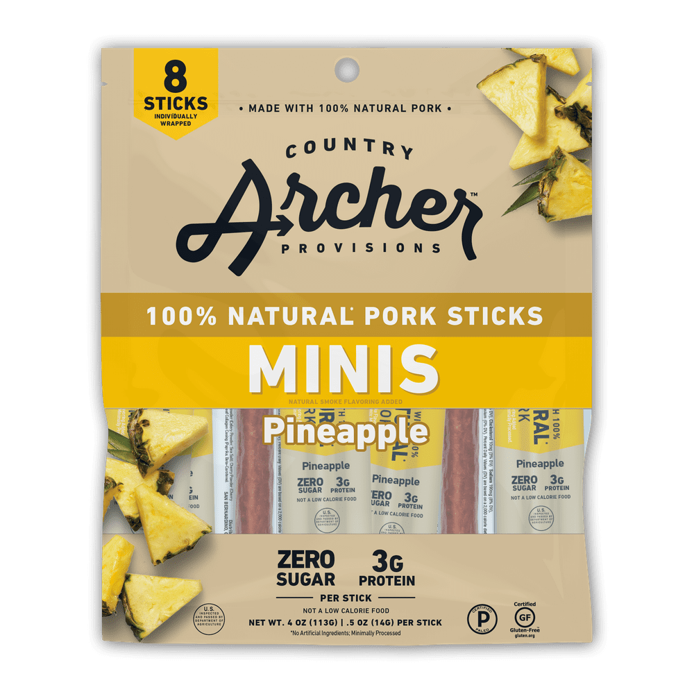Country Archer Pineapple Pork Mini Stick Bag 0.5oz, 8ct