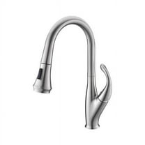 Lexora LKFS9011BN Garbatella Brass Kitchen Faucet with Pull Out Sprayer, Brushed Nickel