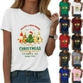 thumbnail image 5 of zaveiop Christmas Tshirts Women Holiday Christmas Graphic Print Crewneck Shirt Trendy Short Sleeve Loose Casual Tee Tops (Z1-Wine, L), 5 of 8