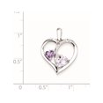 thumbnail image 2 of 925 Sterling Silver Rhodium Diamond/Amethyst/Pink Quartz Heart Pendant / Charm, 2 of 2