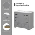 thumbnail image 4 of 36" Six Drawers Bathroom Vanity without Sink,Modern Undermount Bathroom Sink Cabinet with Multi-Functional Drawer Divider, Adjustable Shelf,Grey, 4 of 9