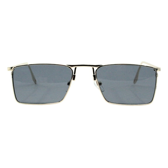 Men's Sunglasses Rectangular Thin Metal Frame Lightweight UV400 Gold, Black