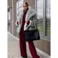 thumbnail image 5 of Female Faux Fur Coat Faux Fur Jacket Long Sleeve Lapel Furry Winter Jackets Parka Short Coat Silver Fur XXL, 5 of 8