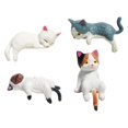 thumbnail image 4 of Juego de 4 piezas de decoración para el salpicadero, accesorios para el interior del coche, adorables figuras de gatos de resina para el retrovisor, p, 4 of 8