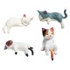 thumbnail image 4 of Conjunto de 4 adornos para el salpicadero con figuras de gatos, decoración creativa para el interior del coche, adornos para la pantalla de navegación, 4 of 9