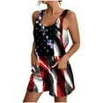 thumbnail image 5 of Moxiu Womens Independence Day Shorts Romper American Flag Overalls 4th of July Sleeveless Baggy Adjustable One Piece Patriotic Jumpsuit with Pockets 2025 Blue,XXXL, 5 of 5