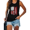 thumbnail image 2 of XCHQRTI American Flag Women Tank Tops Graphic 4th of July Sleeveless Summer Tee, 2 of 7