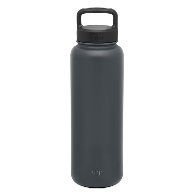 Simple Modern 40 Ounce Summit Water Bottle - Stainless Steel Liter Flask +2  Lids - Wide Mouth Tumbler Double Wall Vacuum Insulated Yellow Leakproof  -Sunshine Yellow 