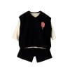 

3-6 Month Boy Clothes Winter Baby Girls Boys Autumn Solid Cotton Sleeveless Short Pants Vest Set Outfits Clothes Baby Suspender Bow Tie Outfit