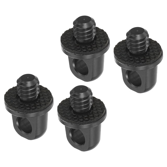 Unique Bargains 1/4' Camera Neck Strap Screw Holder Quick Install Camera Screws with Rubber Washer, Black 4 Pack