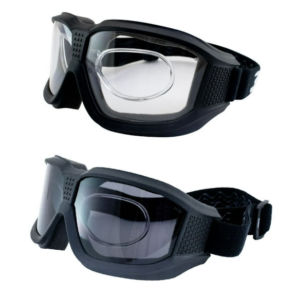 Epoch Eyewear Luca Over The Glasses Motorcycle Goggles Biker Anti-Fog 2-Pack Clear & Smoke Lenses ANSI Z87.1 Safety Rated