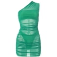 thumbnail image 4 of Women's Summer Fitted Mesh Dress Sleeveless One Shoulder Dress Sexy Club-d-L, 4 of 6