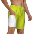 thumbnail image 3 of Balery Yellow Mens Swim Trunks Swim Shorts for Men Quick Dry Inseam Beach Shorts with Compression Liner Pocket-X-Large, 3 of 9