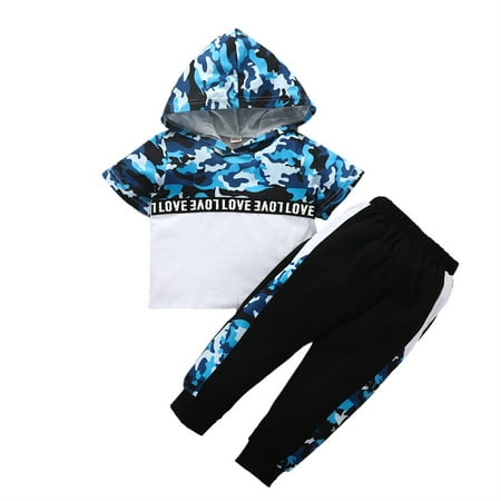 

Journey 2-Piece Set Kid Boy s Casual Clothing Short Sleeve Hoodie Sweatshirt & Pants(110cm)