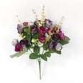 thumbnail image 1 of 21 Cabezas Elegante Hermosa Rosa Artificial Europea Simulación Flores de Seda Ramo Fiesta en casa Boda Calcomanía (Color : Claret) brillar Juguete, 1 of 3