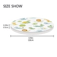 thumbnail image 4 of Thick Ceramic & Wood Coasters Set of （1/2/4 ）- 3.9 Inch Round Bar Coasters with Eco-Friendly Print, Waterproof Stain-Resistant Drink Pads，Jungle Animals, 4 of 6