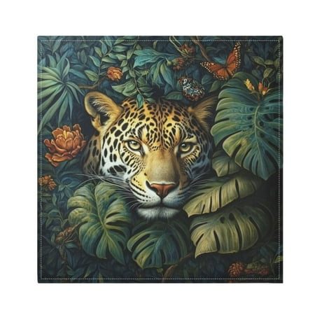 

Napkin Satin Napkin 20*20Inchx1 Kitchen Towel Dinner Plate Towel Decorative Towel Napkin Tea Towel Suitable For Kitchen Table Forest Fierce Tiger