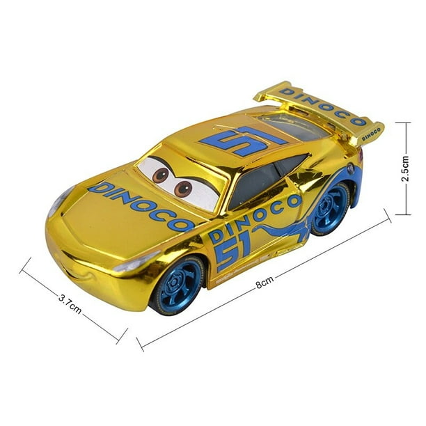1:55 Disney Pixar Cars 3 métal moulé sous pression voiture jouets foudre  McQueen Dinoco or argent Cruz modèle de voiture jouet pour garçon cadeau