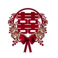 thumbnail image 1 of Autocollant de mariage chinois rouge Double Happiness Décoration de mariage traditionnelle chinoise pour décoration de fenêtre murale, 1 of 4