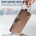thumbnail image 3 of ELEHOLD Case for Samsung Galaxy A32 5G, RFID Blocking Zipper Leather Wallet Stand Case with Card Slot & Wrist Strap & Ring Holder,Brown, 3 of 10