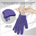thumbnail image 7 of EvridWear Exfoliating Dual Texture Bath Gloves for Shower, Spa, Massage and Body Scrubs, Dead Skin Cell Remover, Gloves with Hanging Loop (1 Pair Purple Heavy Glove), 7 of 7
