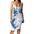 thumbnail image 4 of Gibobby Vestido de Verano para Mujer Vestido midi sin mangas Vestidos Tank Party Club Mini vestido de mujer Tie-dye Vestido de mujer(Azul oscuro,G), 4 of 5