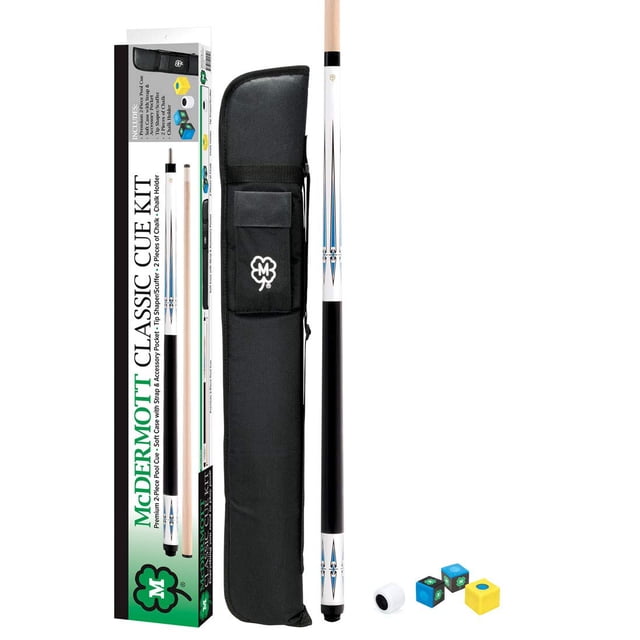 McDermott Kit de Queue de Piscine Classique Blanc 19oz