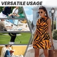 thumbnail image 6 of Uorisanigo Tiger Pattern Tennis Golf Dress for Women Soft Casual Workout Golf Dresses Build in Shorts with Pockets Fashionable Zipper Neck Outing Wear 2 Piece Sets, 6 of 7