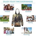 thumbnail image 5 of Salouo Jungle Dinosaur Pattern Hoodie Sweatshirt for Youth, Fall Pullover Hoodie Sweatshirt Long-Sleeve Pullover Hooded Sweatshirt-Large, 5 of 6