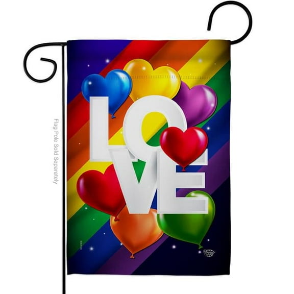 Ornament Collection G192602-BO Love Mean Pride Support 13 x 18.5 in. Double-Sided Decorative Vertical Garden Flags for House Decoration Banner Yard Gift