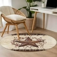 thumbnail image 4 of Texas Star Vintage Round Area Rug 3.3Ft Washable Circle Rugs for Dining Room Table, Brown Retro Art Red Berry Farmhouse Non-Slip Carpet Floor Mats Indoor Outdoor Carpet Runner Aesthetic Home Decor, 4 of 8