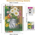 thumbnail image 2 of Pintura de diamante botella de flor pintura de diamante completo arte de diamante de flor, pintura de diamante de margarita manualidades decoración de pared del hogar 12x16 pulgadas, 2 of 5