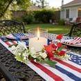 thumbnail image 6 of CuiLiyq 4th of July Candle Rings, Artificial Flower Wreath, Red Blue White Patriotic Candle Holder, Tables Centerpieces Home Farmhouse Decor for Independence Day Memorial Day, 6 of 8