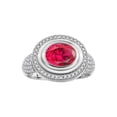 thumbnail image 1 of RYLOS Rings for Women Sterling Silver Ring Classic 9X7MM Oval Gemstone & Diamonds July Ruby Jewelry Size 9.5, 1 of 7